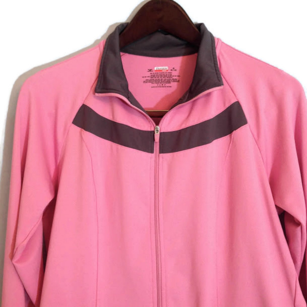 Danskin Now Womens Pink Gray Athletic Performance Jacket M